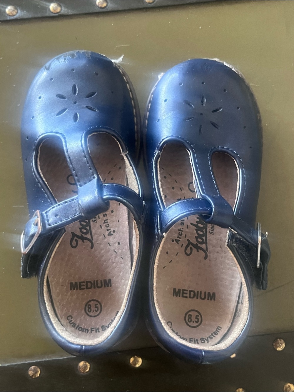 FootMates Navy Blue Girls' T-Strap Dress Shoes